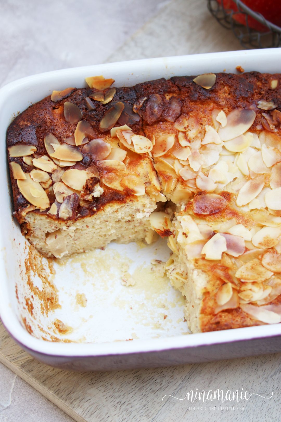 Quark-Apfel-Auflauf mit Mandeln und Honig - Ninamanie