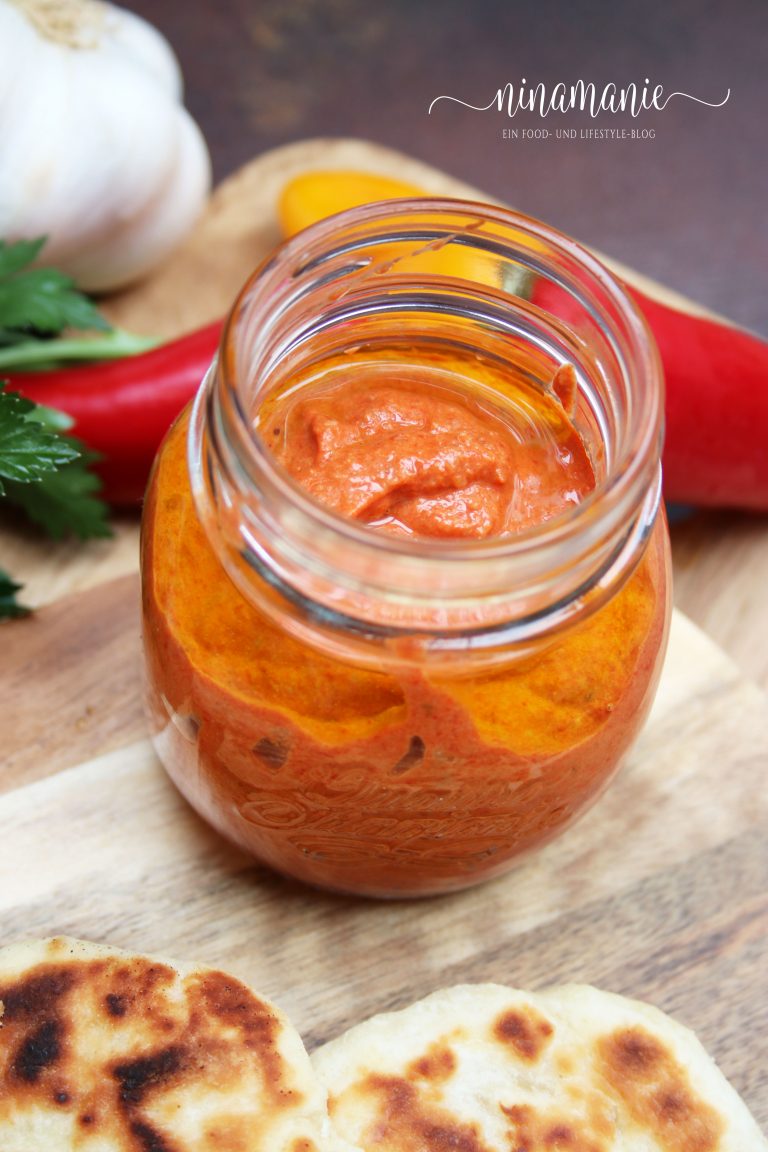 Muhammara, Hummus und Naan orientalische Aromaküche Ninamanie