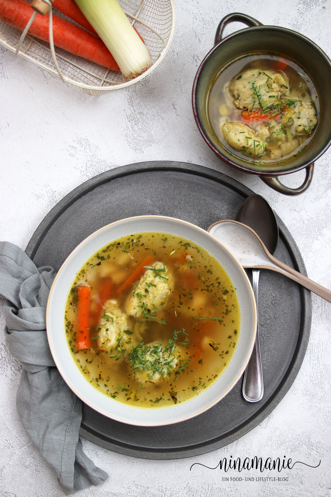 Frühlingssuppe mit Schnittlauch-Nockerln