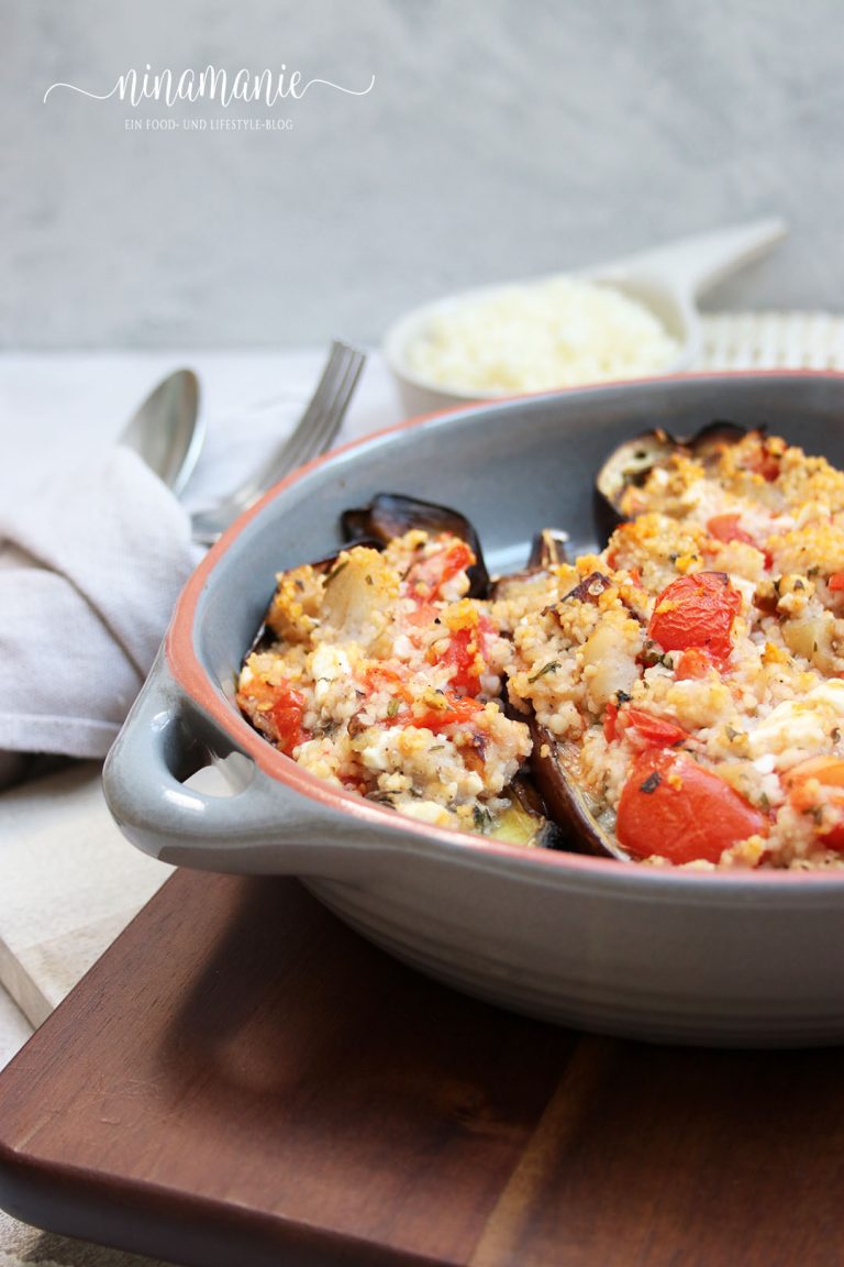 Gefüllte Auberginen mit Couscous und Schafskäse - Ninamanie