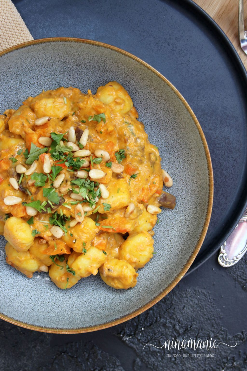 Gnocchi mit Kürbis und Maroni, wahlweise mit Räucherlachs - Ninamanie