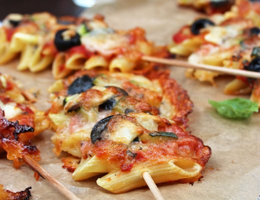 Überbackene Rigatoni-Spieße