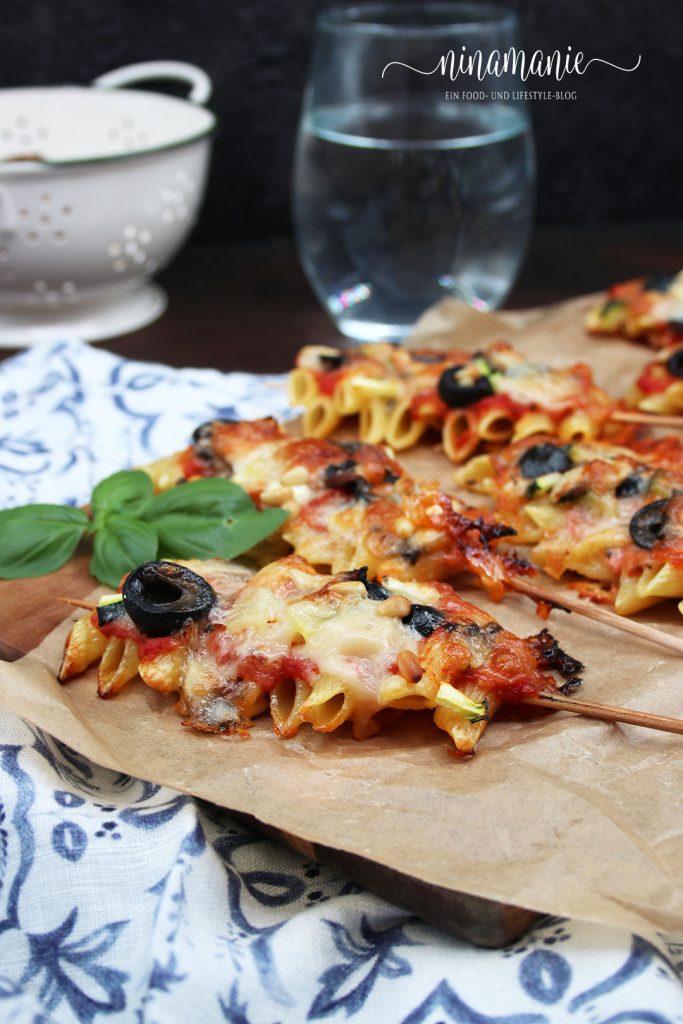 Überbackene Rigatoni-Spieße