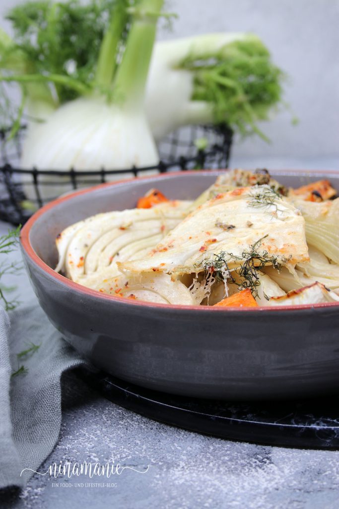 Gebackener Fenchel und Kürbis mit Parmesan